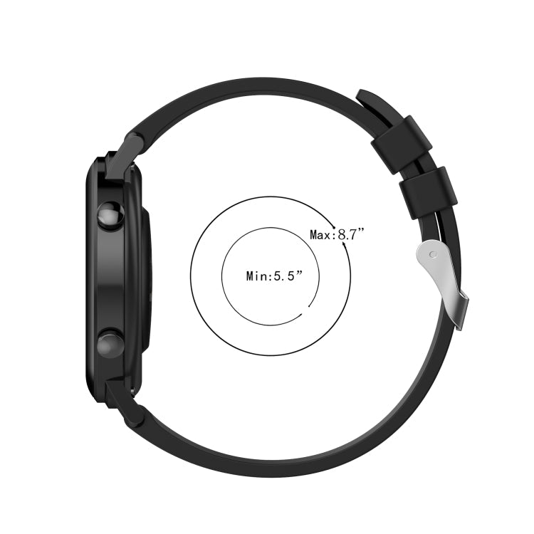 For Huawei Watch GT 2 42mm Silicone Watch Band with Black Buckle(Dark Blue)