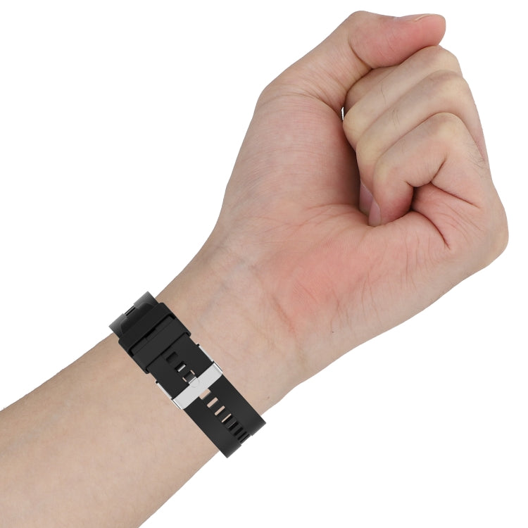 For Huawei Watch GT 2 42mm Silicone Watch Band with Black Buckle(Grey)