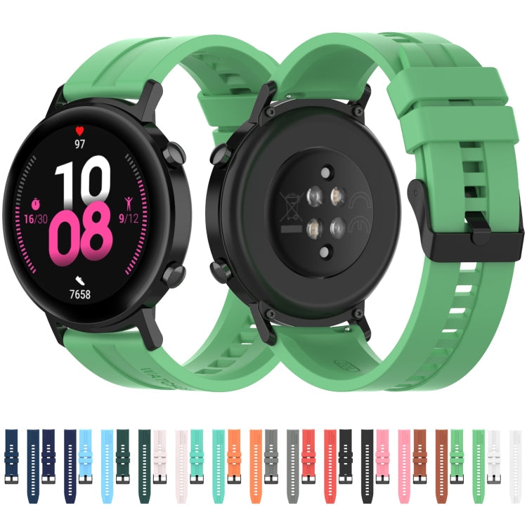 For Huawei Watch GT 2 42mm Silicone Watch Band with Black Buckle(Aurora Blue)