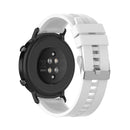 For Huawei Watch GT 2 42mm Silicone Watch Band with Silver Buckle(White)