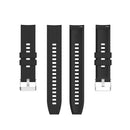For Huawei Watch GT 2 42mm Silicone Watch Band with Silver Buckle(Black)