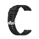 For Huawei Watch GT 2 42mm Silicone Watch Band with Silver Buckle(Black)