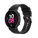For Huawei Watch GT 2 42mm Silicone Watch Band with Silver Buckle(Black)