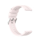 For Huawei Watch GT 2 42mm Silicone Watch Band with Silver Buckle(Quicksand Pink)