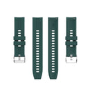 For Huawei Watch GT 2 42mm Silicone Watch Band with Silver Buckle(Dark Green)