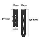 For Huawei Watch GT 2 42mm Silicone Watch Band with Silver Buckle(Black)