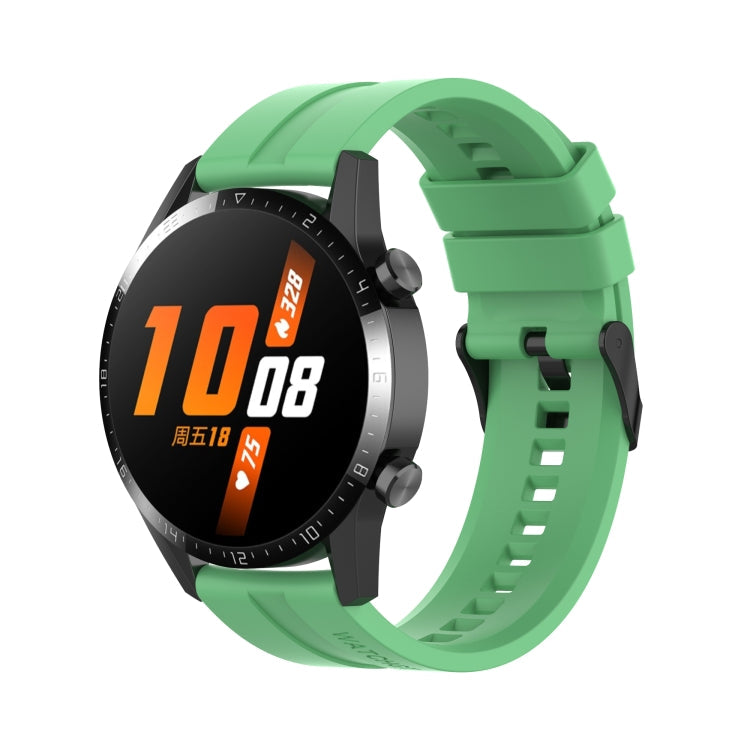 For Huawei Watch GT 2 46mm Silicone Watch Band with Black Buckle(Mint Green)