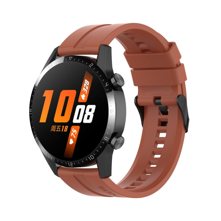 For Huawei Watch GT 2 46mm Silicone Watch Band with Black Buckle(Orange)
