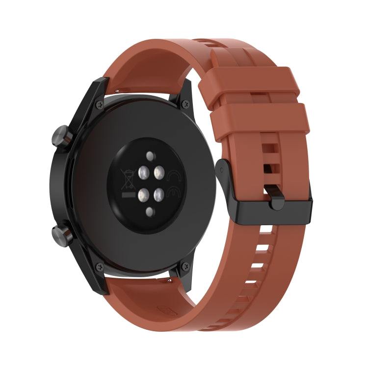 For Huawei Watch GT 2 46mm Silicone Watch Band with Black Buckle(Orange)