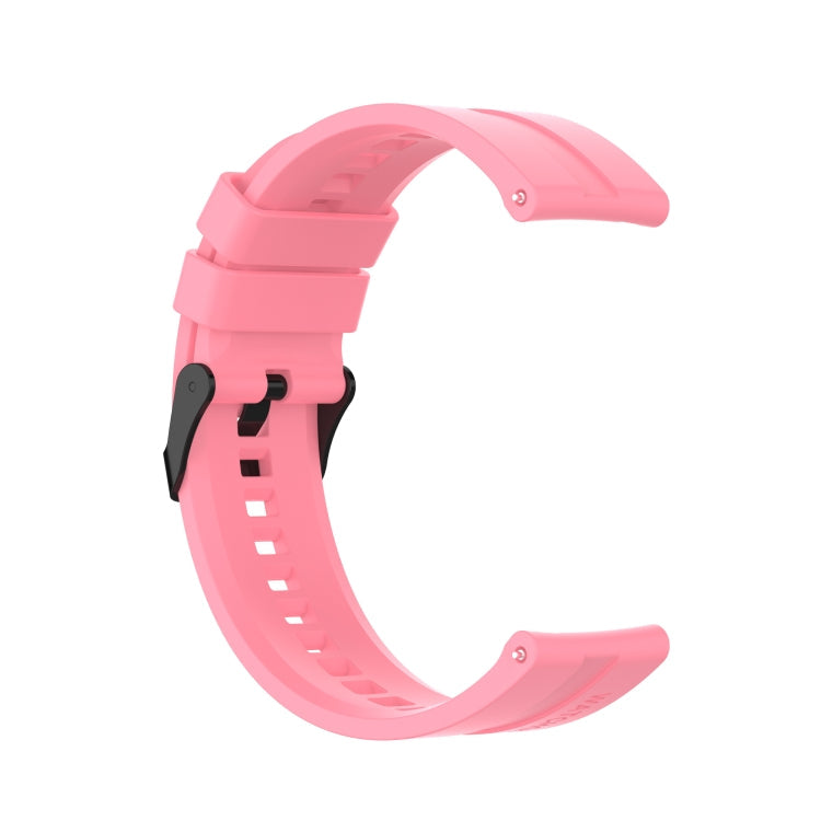 For Huawei Watch GT 2 46mm Silicone Watch Band with Black Buckle(Pink)