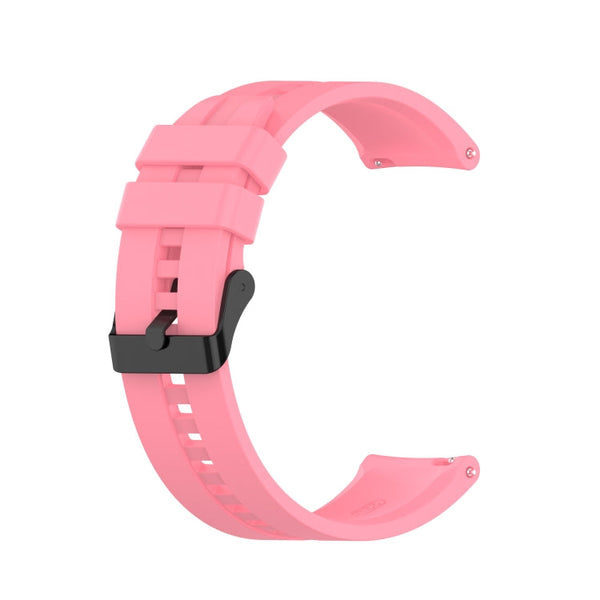 For Huawei Watch GT 2 46mm Silicone Watch Band with Black Buckle(Pink)