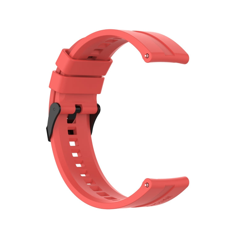 For Huawei Watch GT 2 46mm Silicone Watch Band with Black Buckle(Red)