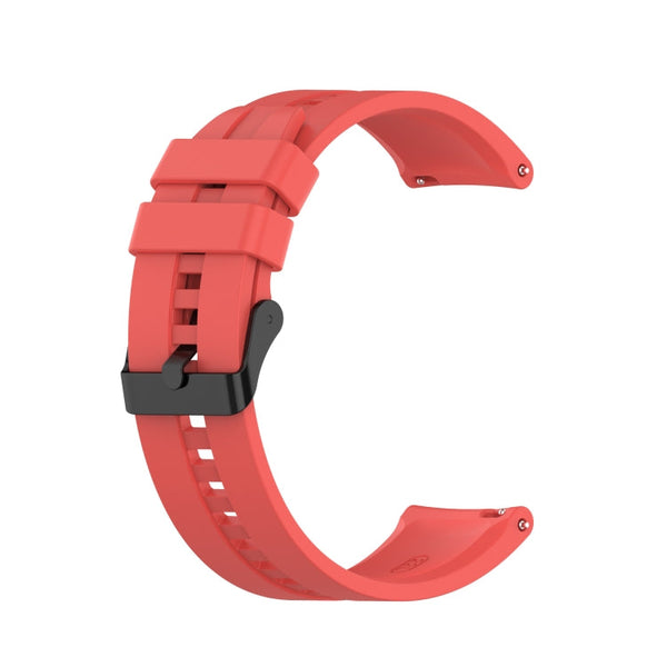 For Huawei Watch GT 2 46mm Silicone Watch Band with Black Buckle(Red)