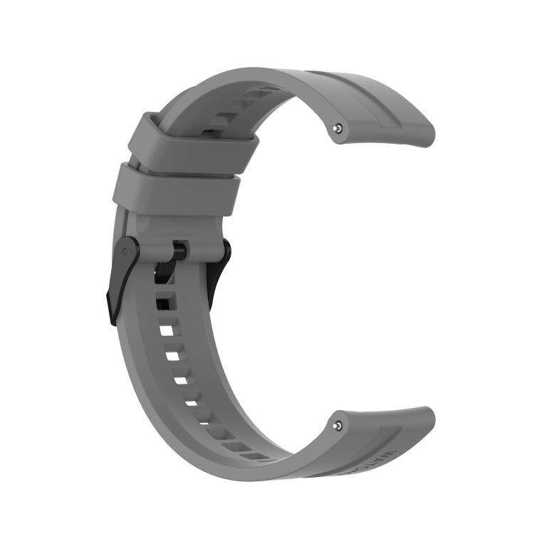 For Huawei Watch GT 2 46mm Silicone Watch Band with Black Buckle(Grey)