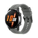 For Huawei Watch GT 2 46mm Silicone Watch Band with Black Buckle(Grey)