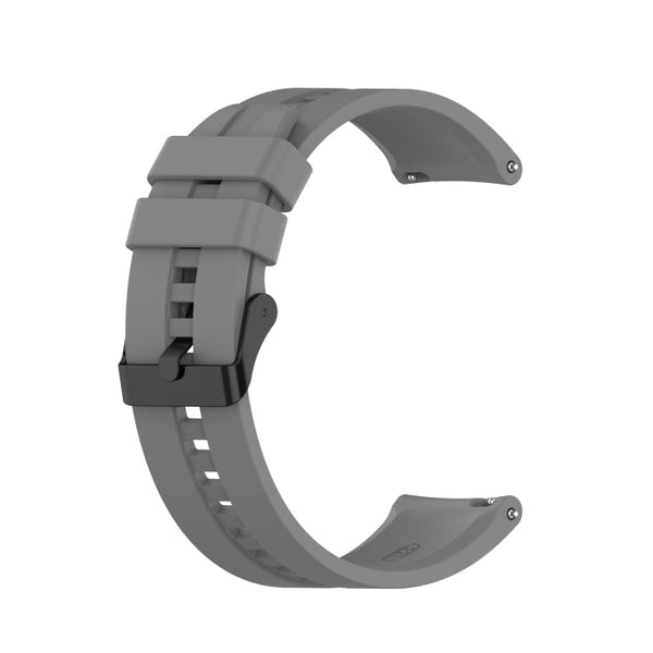 For Huawei Watch GT 2 46mm Silicone Watch Band with Black Buckle(Grey)