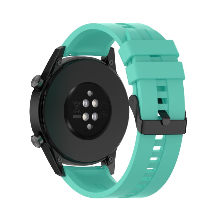 For Huawei Watch GT 2 46mm Silicone Watch Band with Black Buckle(Aurora Blue)