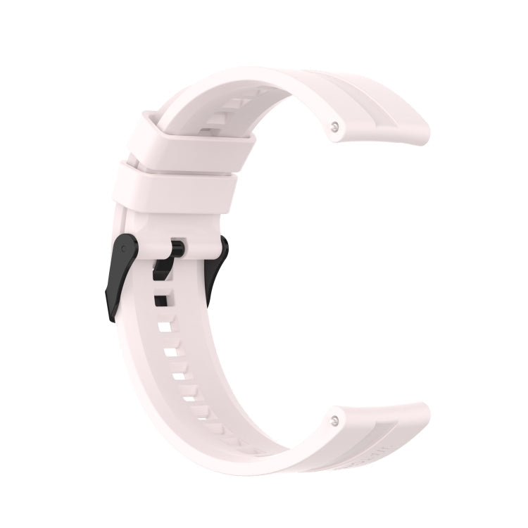 For Huawei Watch GT 2 46mm Silicone Watch Band with Black Buckle(Quicksand Pink)