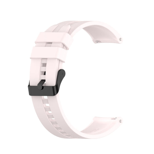 For Huawei Watch GT 2 46mm Silicone Watch Band with Black Buckle(Quicksand Pink)