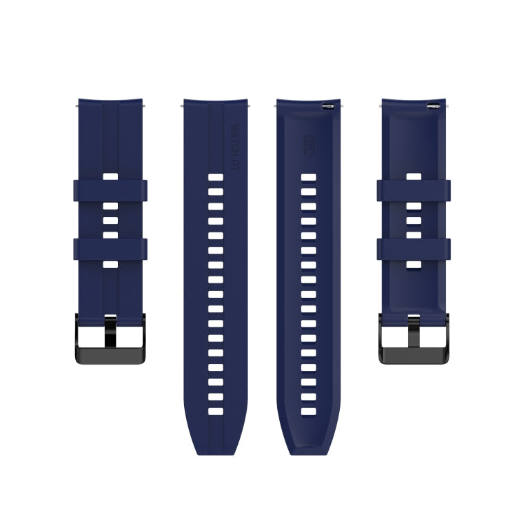For Huawei Watch GT 2 46mm Silicone Watch Band with Black Buckle(Midnight Blue)