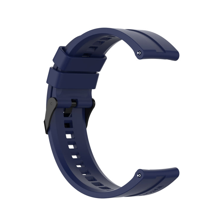 For Huawei Watch GT 2 46mm Silicone Watch Band with Black Buckle(Midnight Blue)
