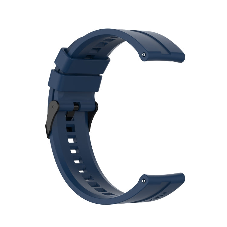 For Huawei Watch GT 2 46mm Silicone Watch Band with Black Buckle(Dark Blue)