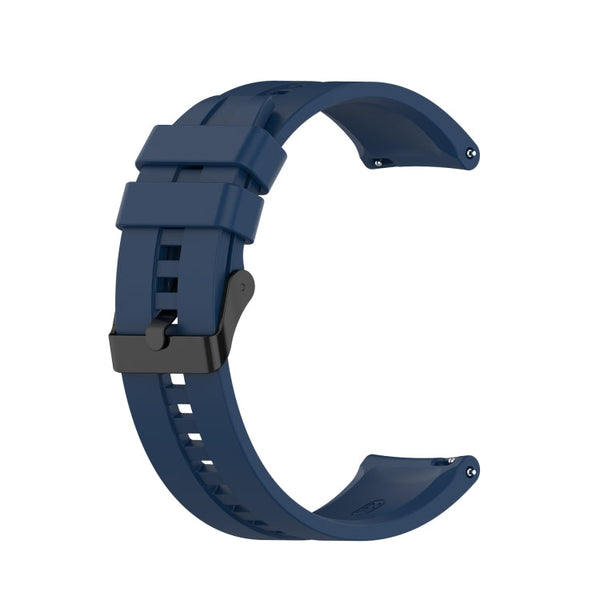 For Huawei Watch GT 2 46mm Silicone Watch Band with Black Buckle(Dark Blue)