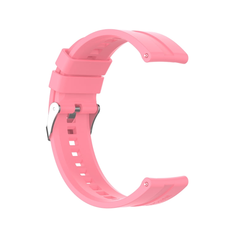 For Huawei Watch GT 2 46mm Silicone Watch Band with Silver Buckle(Pink)