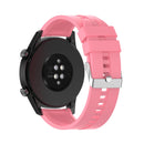 For Huawei Watch GT 2 46mm Silicone Watch Band with Silver Buckle(Pink)