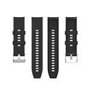 For Huawei Watch GT 2 46mm Silicone Watch Band with Silver Buckle(Black)