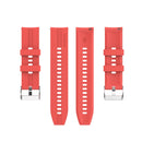 For Huawei Watch GT 2 46mm Silicone Watch Band with Silver Buckle(Red)