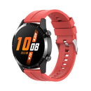 For Huawei Watch GT 2 46mm Silicone Watch Band with Silver Buckle(Red)