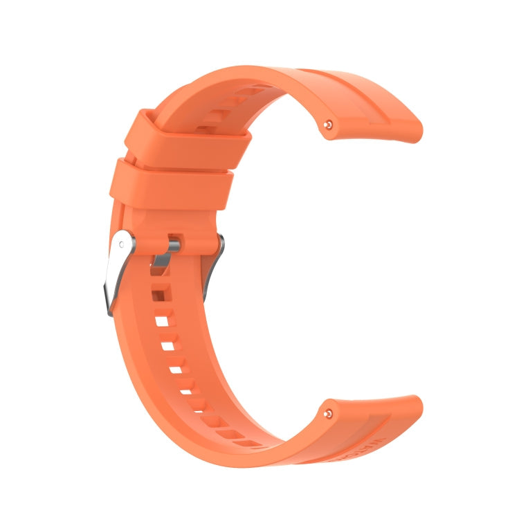 For Huawei Watch GT 2 46mm Silicone Watch Band with Silver Buckle(Vibrant Orange)