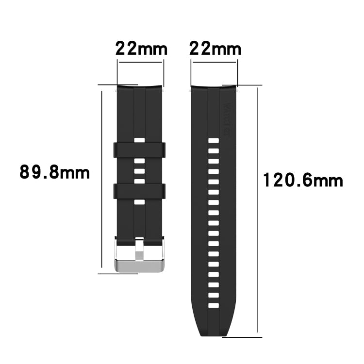 For Huawei Watch GT 2 46mm Silicone Watch Band with Silver Buckle(Aurora Blue)