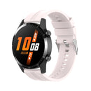 For Huawei Watch GT 2 46mm Silicone Watch Band with Silver Buckle(Quicksand Pink)