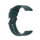 For Huawei Watch GT 2 46mm Silicone Watch Band with Silver Buckle(Dark Green)