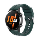 For Huawei Watch GT 2 46mm Silicone Watch Band with Silver Buckle(Dark Green)