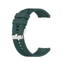 For Huawei Watch GT 2 46mm Silicone Watch Band with Silver Buckle(Dark Green)