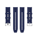 For Huawei Watch GT 2 46mm Silicone Watch Band with Silver Buckle(Midnight Blue)