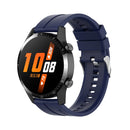 For Huawei Watch GT 2 46mm Silicone Watch Band with Silver Buckle(Midnight Blue)