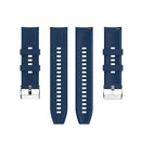 For Huawei Watch GT 2 46mm Silicone Watch Band with Silver Buckle(Dark Blue)