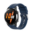 For Huawei Watch GT 2 46mm Silicone Watch Band with Silver Buckle(Dark Blue)