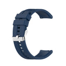 For Huawei Watch GT 2 46mm Silicone Watch Band with Silver Buckle(Dark Blue)