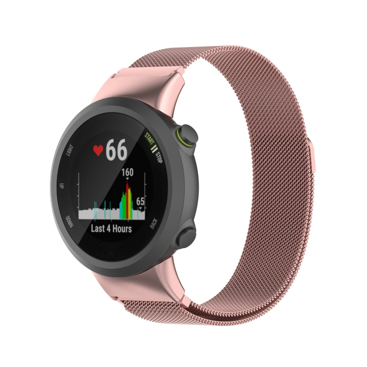 For Garmin Forerunner 45 / 45S / Swim 2 Milanese Watch Band(Rose Pink)