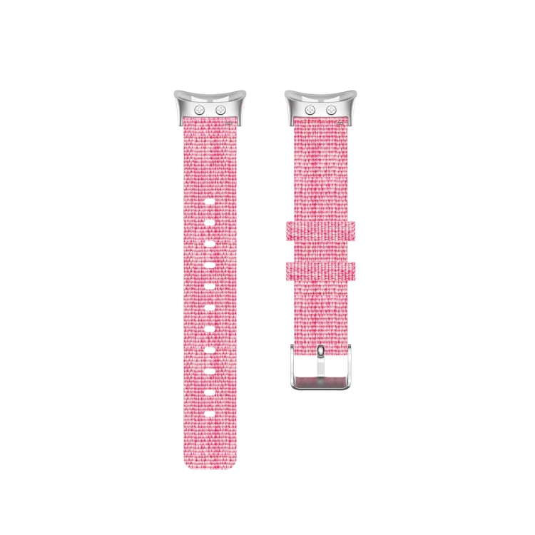 For Garmin Forerunner 45 / 45S / Swim 2 Universal Nylon Canvas Watch Band(Pink)