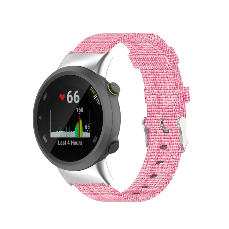 For Garmin Forerunner 45 / 45S / Swim 2 Universal Nylon Canvas Watch Band(Pink)