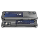 TPU Transparent Protective Case with Card Slots For iPhone 12 Pro(Rose Red)