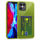 TPU Transparent Protective Case with Card Slots For iPhone 12 Pro Max(Green)