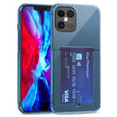 TPU Transparent Protective Case with Card Slots For iPhone 12 Pro Max(Blue)