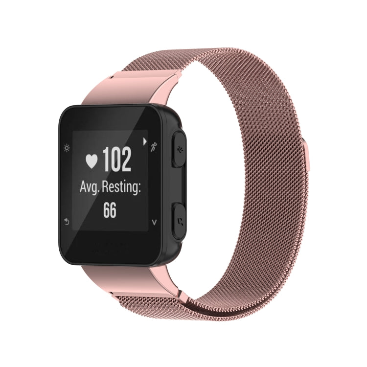 For Garmin Forerunner 35 / 30 Milanese Watch Band(Rose Pink)